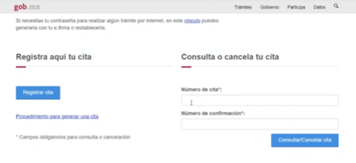 Anulación de una cita del SAT