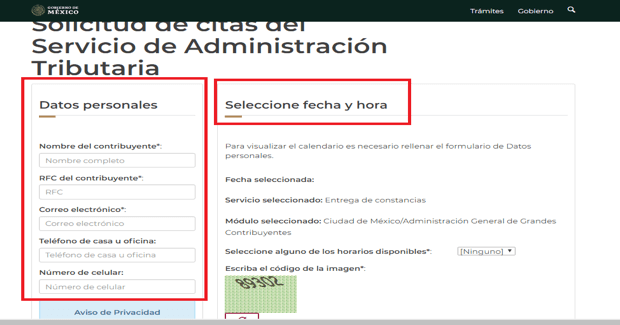sacar una cita SAT